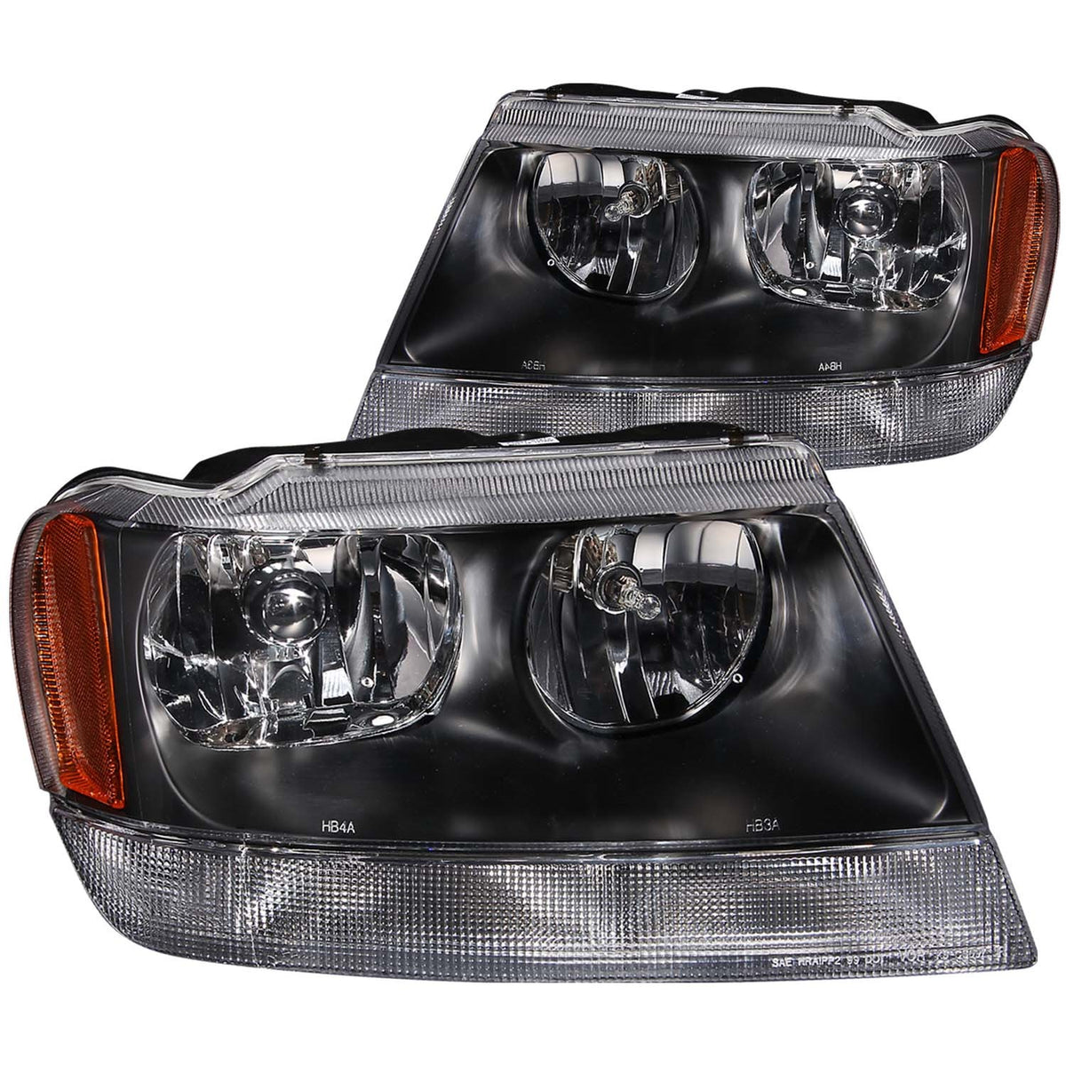 ANZO USA ZUKT_111042 Anzo ZUKT_111042 Crystal Headlight Set Clear Lens Black Housing