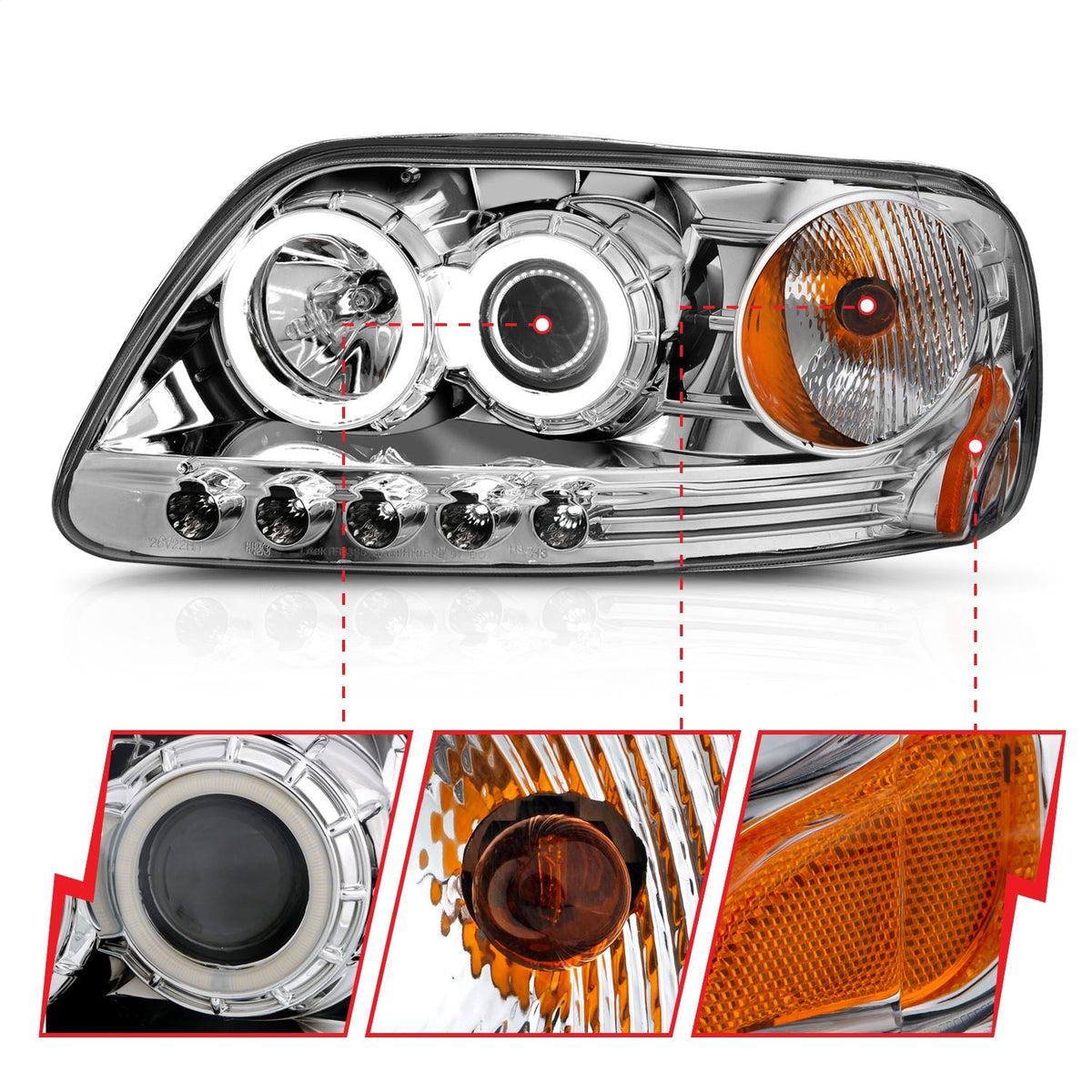 ANZO USA ZUKT_111054 Anzo ZUKT_111054 Projector Headlight Set