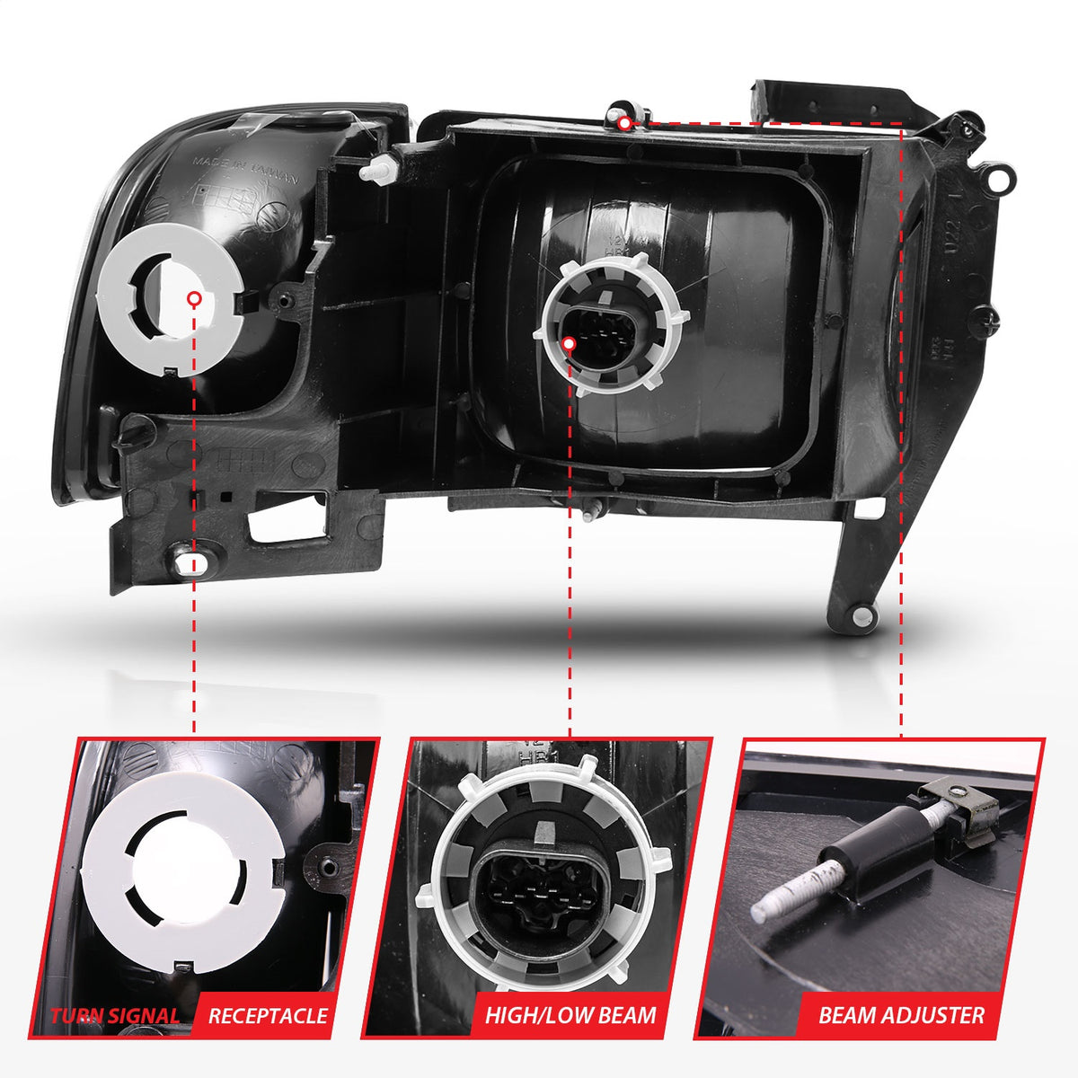 ANZO USA ZUKT_111067 Anzo ZUKT_111067 Crystal Headlight Set Clear for Ram 1500 for 111067