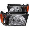 Anzo USA | Crystal Headlight Set Clear Lens Black Housing w/Corner Lights 2 pc. Pair | Fits 4Runner | 111077