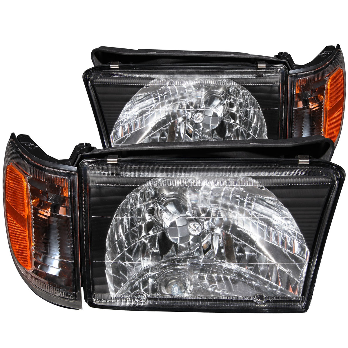 ANZO USA ZUKT_111077 Anzo ZUKT_111077 Crystal Headlight Set Clear Lens Black Housing