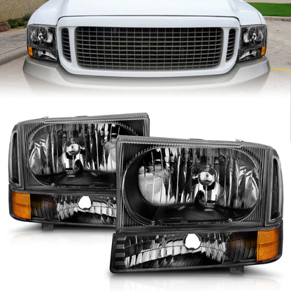 ANZO USA ZUKT_111080 Anzo ZUKT_111080 Crystal Headlight Set Clear Lens Black Housing