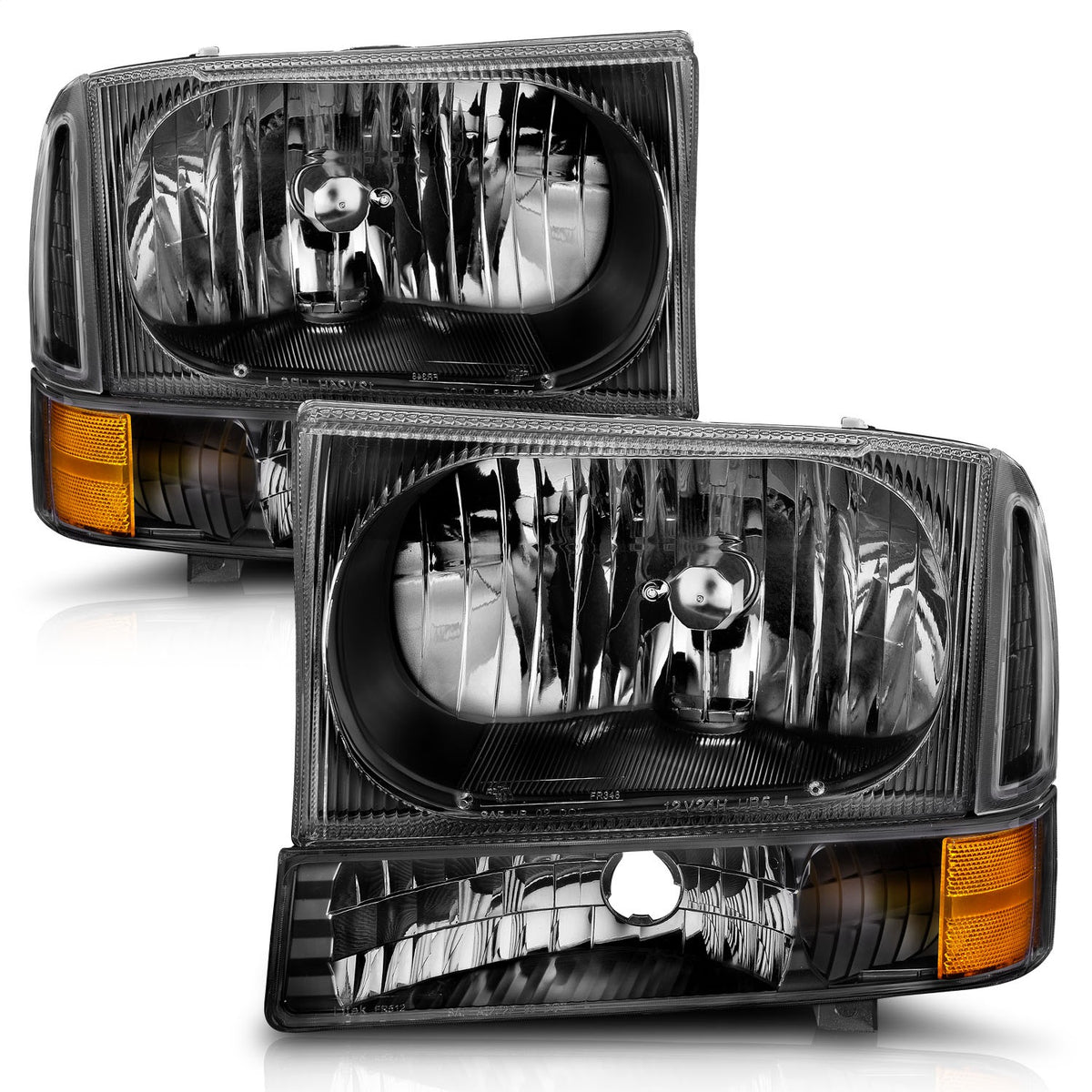 ANZO USA ZUKT_111080 Anzo ZUKT_111080 Crystal Headlight Set Clear Lens Black Housing