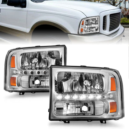 ANZO USA ZUKT_111088 Anzo ZUKT_111088 Crystal Headlight Set Clear Lens Chrome Housing