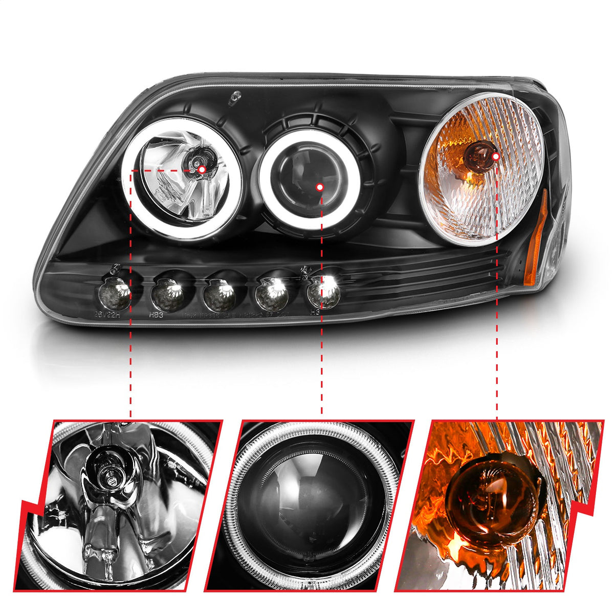 ANZO USA ZUKT_111097 Anzo ZUKT_111097 Projector Headlight Set