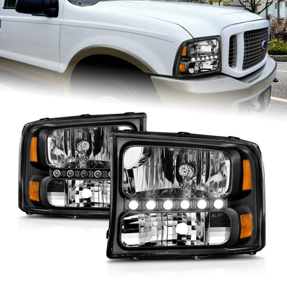 ANZO USA ZUKT_111106 Anzo ZUKT_111106 Crystal Headlight Set Clear Lens Black Housing