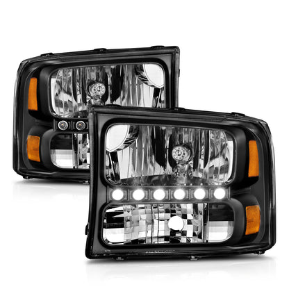 ANZO USA ZUKT_111106 Anzo ZUKT_111106 Crystal Headlight Set Clear Lens Black Housing