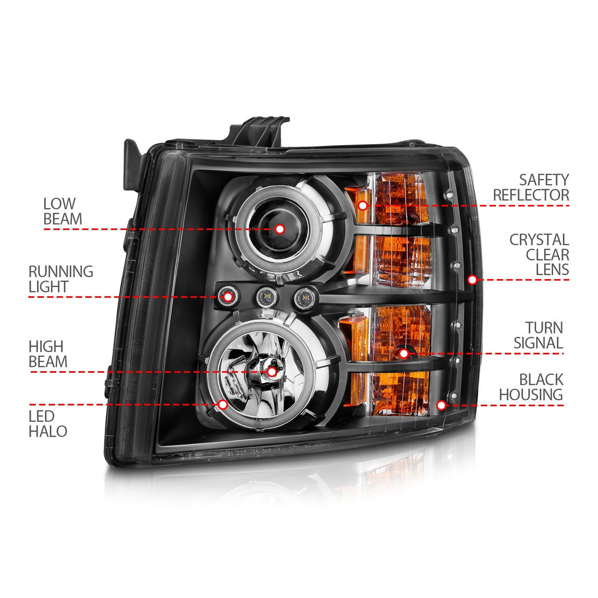 ANZO USA ZUKT_111107 Anzo ZUKT_111107 Projector Headlight Set