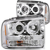 Anzo USA | Projector Headlight Set w/Halo Clear Lens Chrome Housing w/LED Strip SMD LED Pair | Fits F-250 Super Duty | 111118