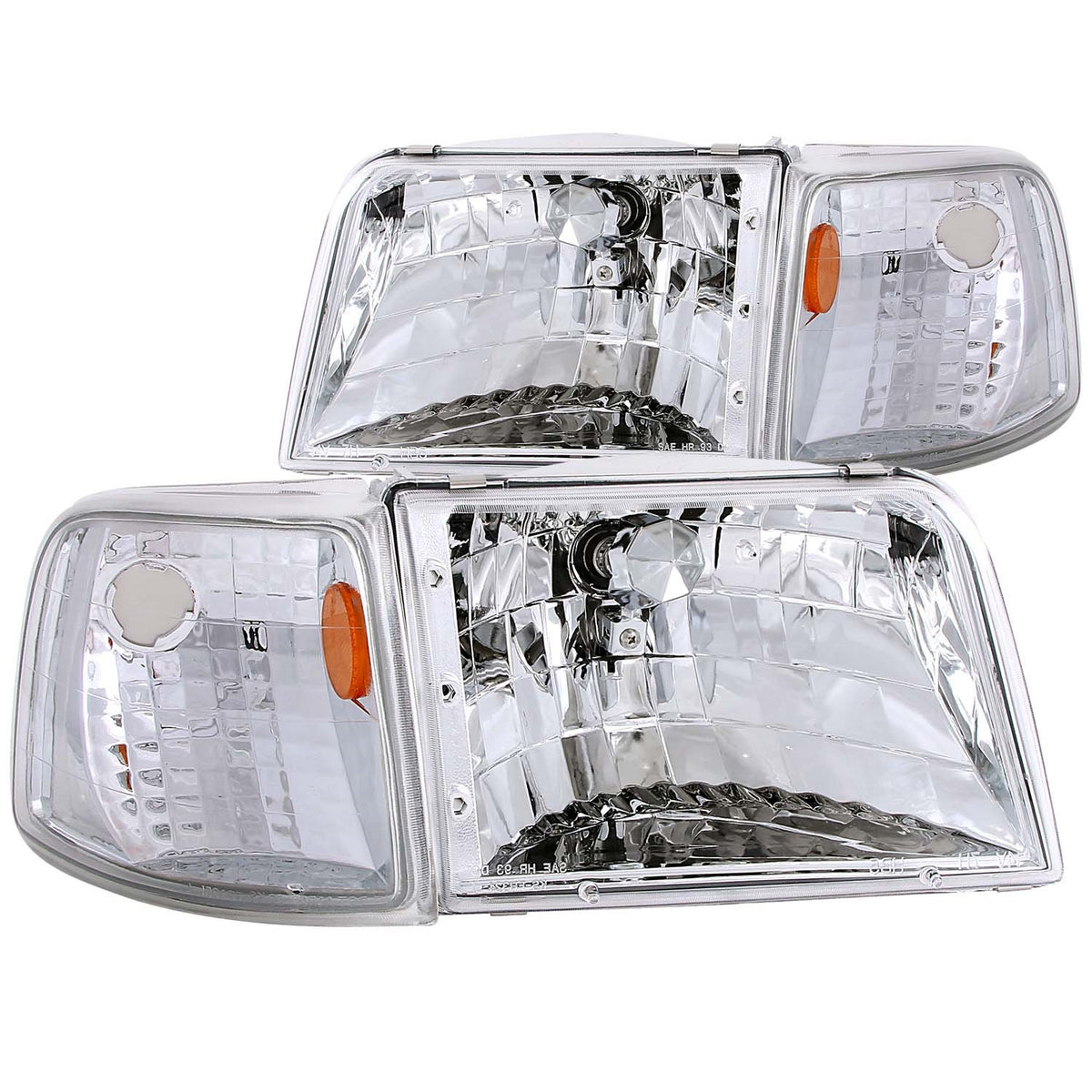 ANZO USA ZUKT_111119 Anzo ZUKT_111119 Crystal Headlight Set Clear Lens Chrome Housing