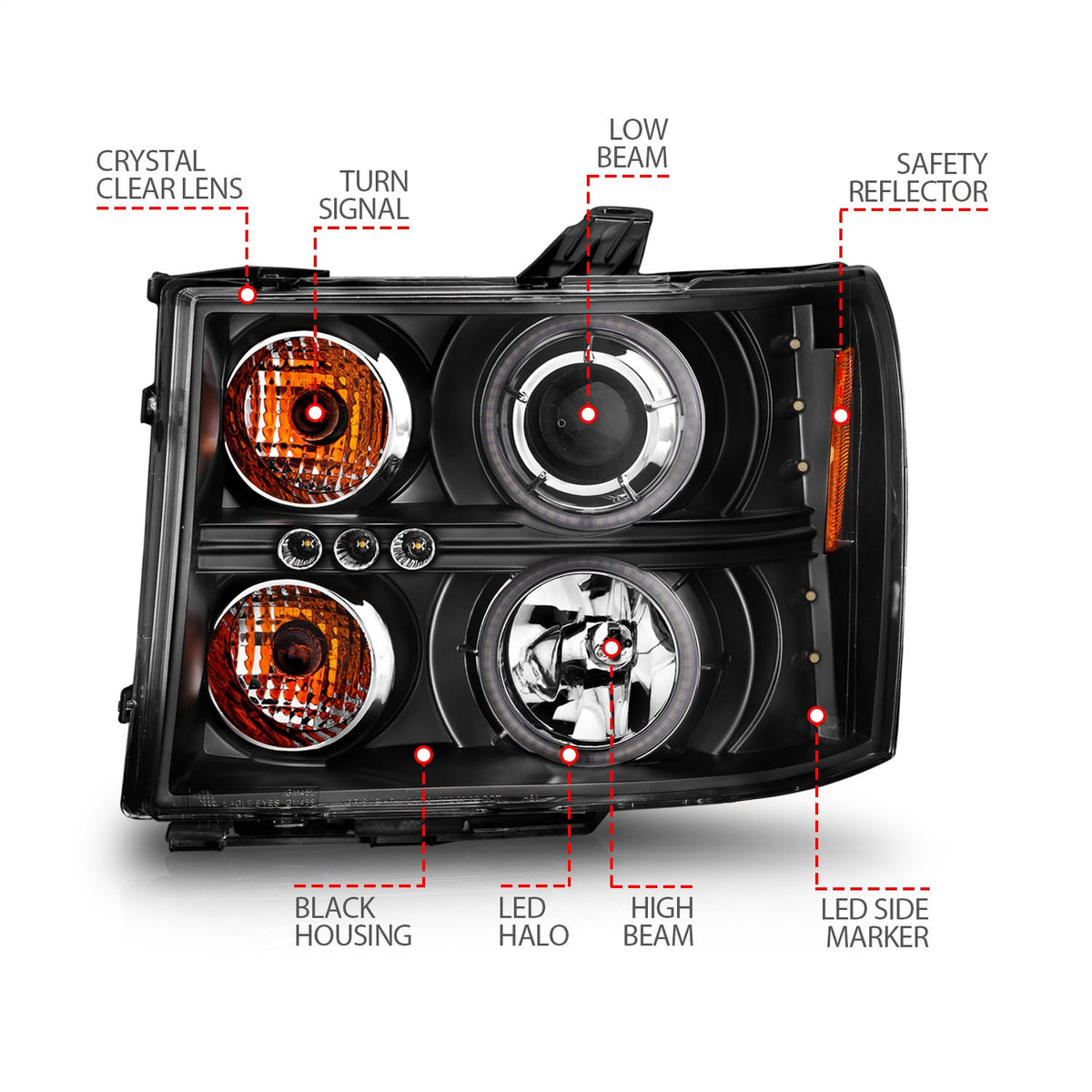 ANZO USA ZUKT_111125 Anzo ZUKT_111125 Projector Headlight Set