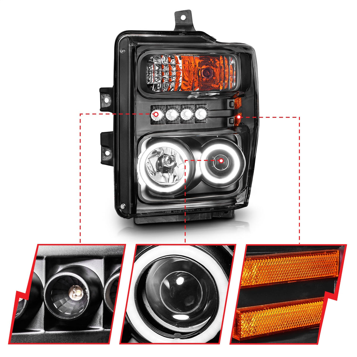 ANZO USA ZUKT_111168 Anzo ZUKT_111168 Projector Headlight Set