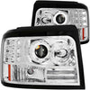 Anzo USA | Projector Headlight Set w/Halo Clear Lens Chrome Housing w/LED Bar/Parking/Projector/Halo Pair | Fits F-150 | 111183