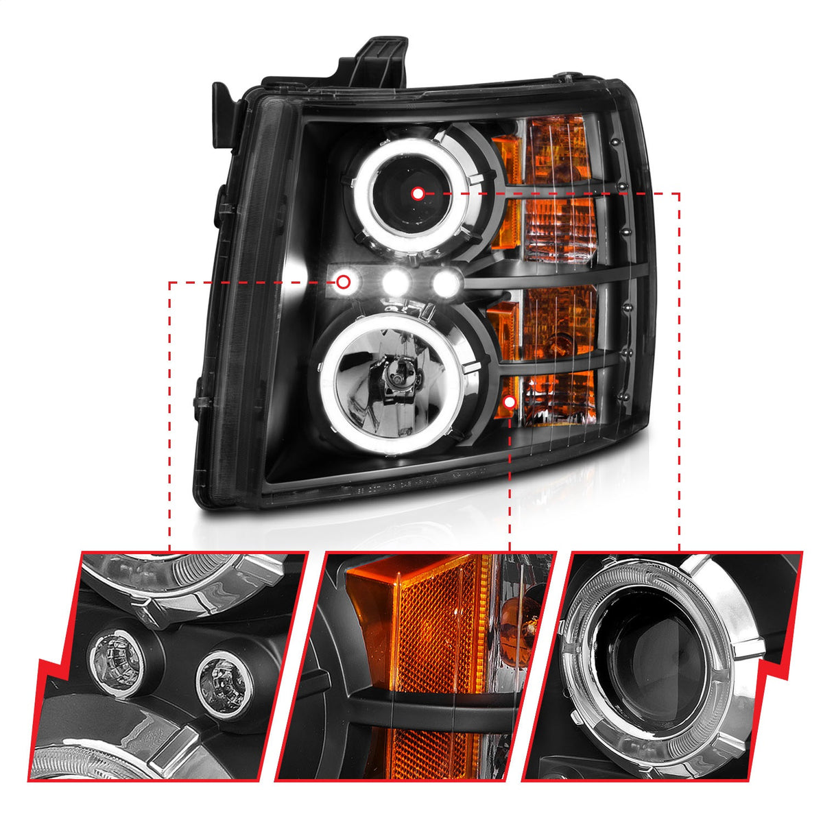 ANZO USA ZUKT_111200 Anzo ZUKT_111200 Projector Headlight Set