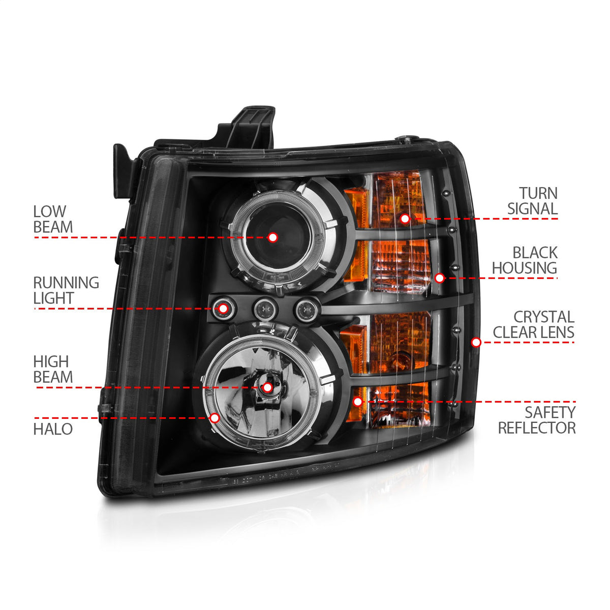ANZO USA ZUKT_111200 Anzo ZUKT_111200 Projector Headlight Set