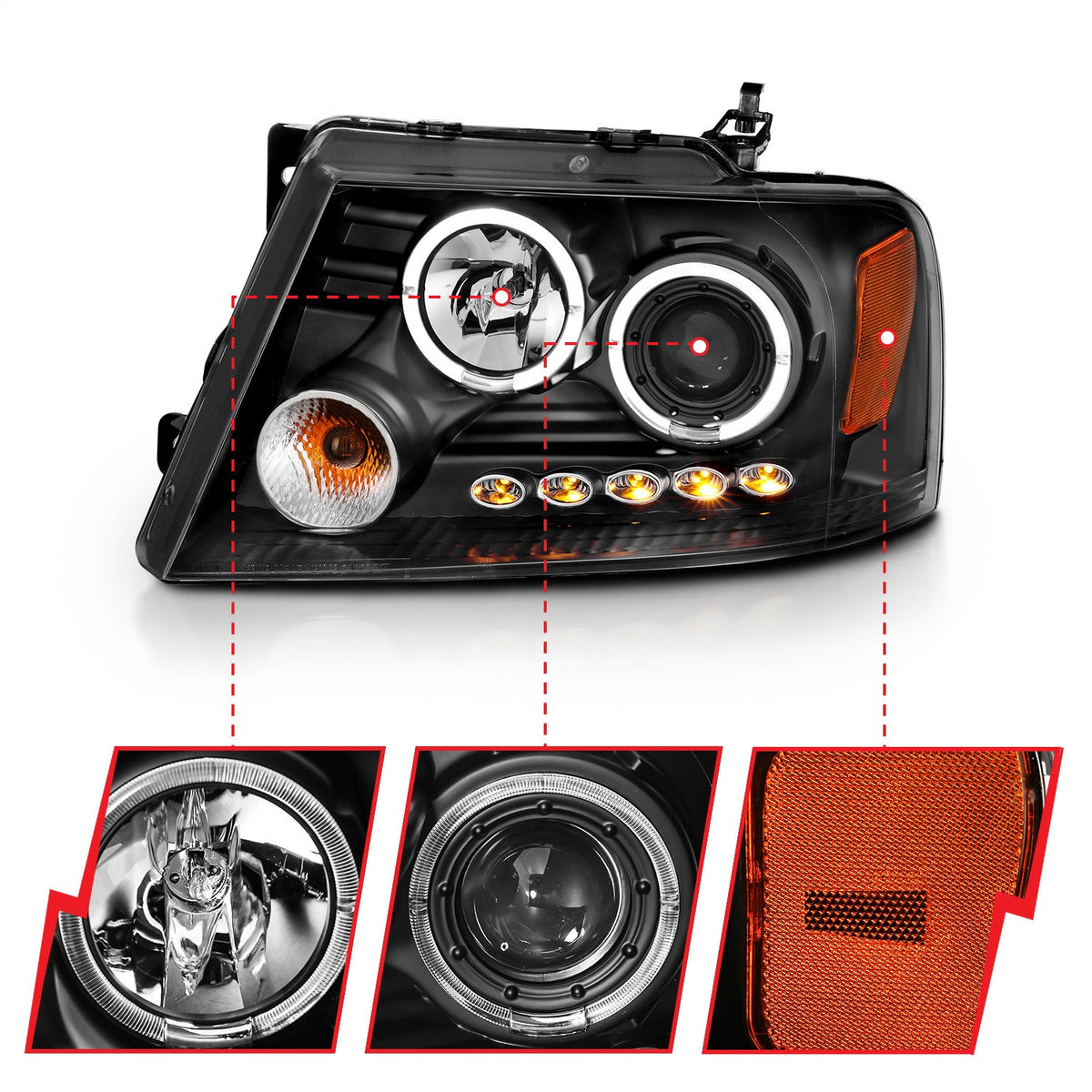 ANZO USA ZUKT_111204 Anzo ZUKT_111204 Projector Headlight Set