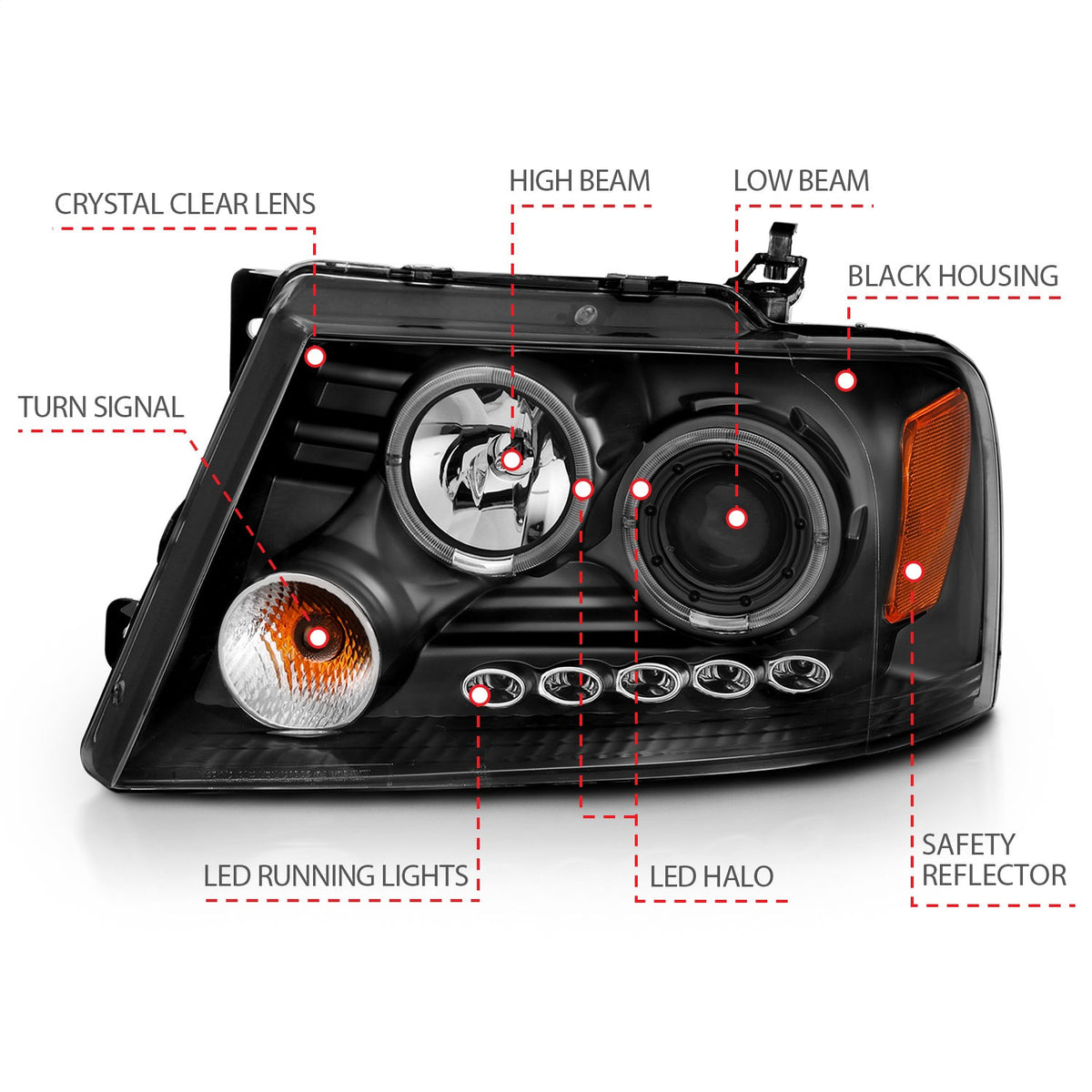 ANZO USA ZUKT_111204 Anzo ZUKT_111204 Projector Headlight Set