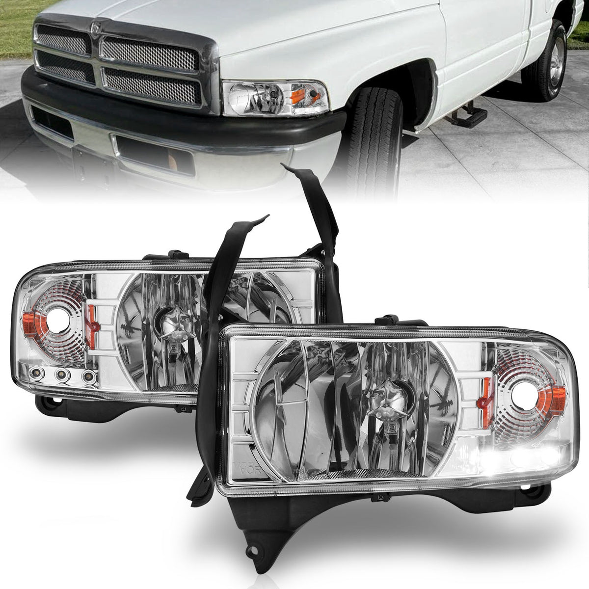 ANZO USA ZUKT_111206 Anzo ZUKT_111206 Crystal Headlight Set Clear for Ram 1500 for 111206