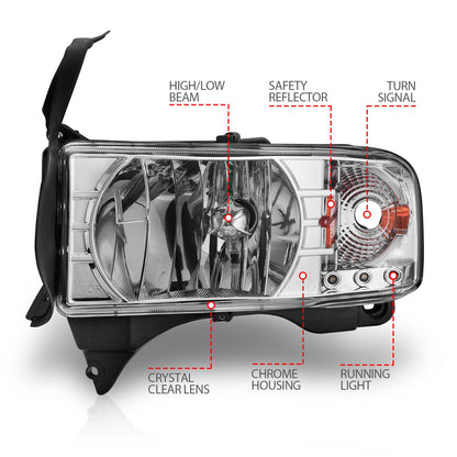 ANZO USA ZUKT_111206 Anzo ZUKT_111206 Crystal Headlight Set Clear for Ram 1500 for 111206