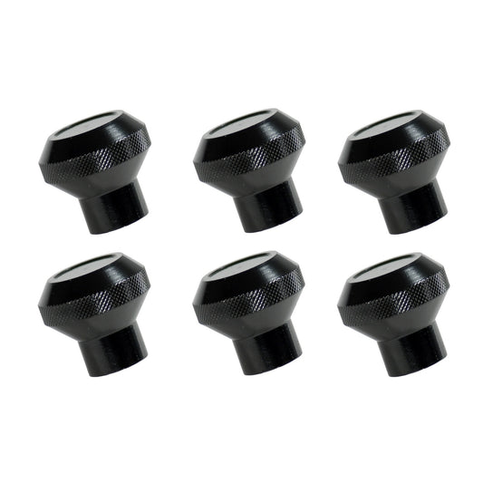 RUGGED RIDGE | 11126.02 | Billet Stainless Dash Knob Set, Black, 76-86 Cj
