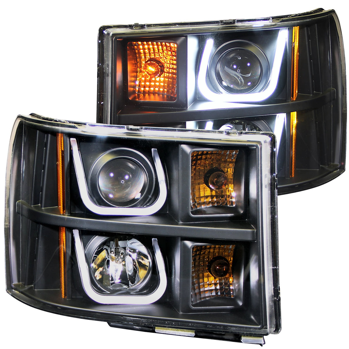 ANZO USA ZUKT_111284 Anzo ZUKT_111284 Projector Headlight Set Clear Lens Black Housing