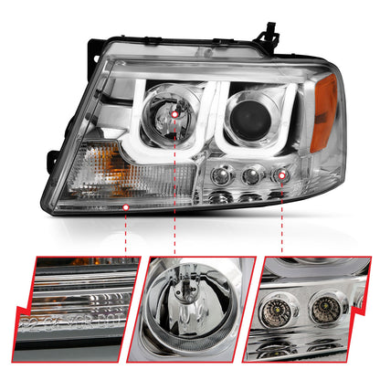 ANZO USA ZUKT_111287 Anzo ZUKT_111287 Projector Headlight Set Clear Lens Chrome
