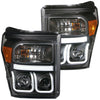 Anzo USA | Projector Headlight Set Clear Lens Black Housing w/U-Bar Pair | Fits F-250 Super Duty | 111292