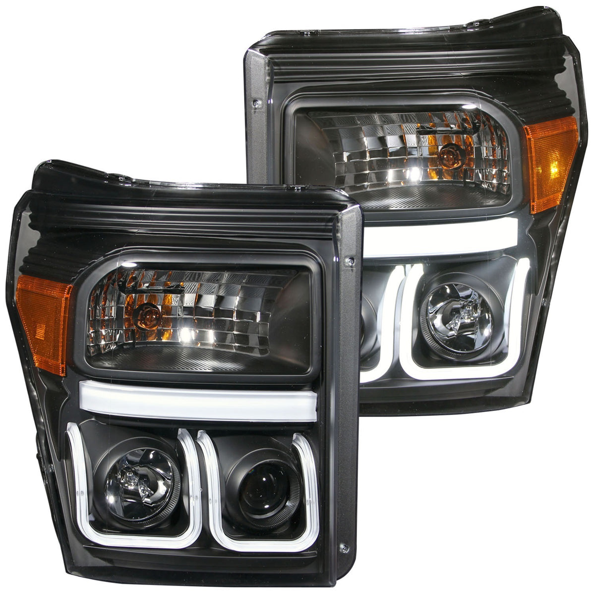ANZO USA ZUKT_111292 Anzo ZUKT_111292 Projector Headlight Set Clear Lens Black Housing