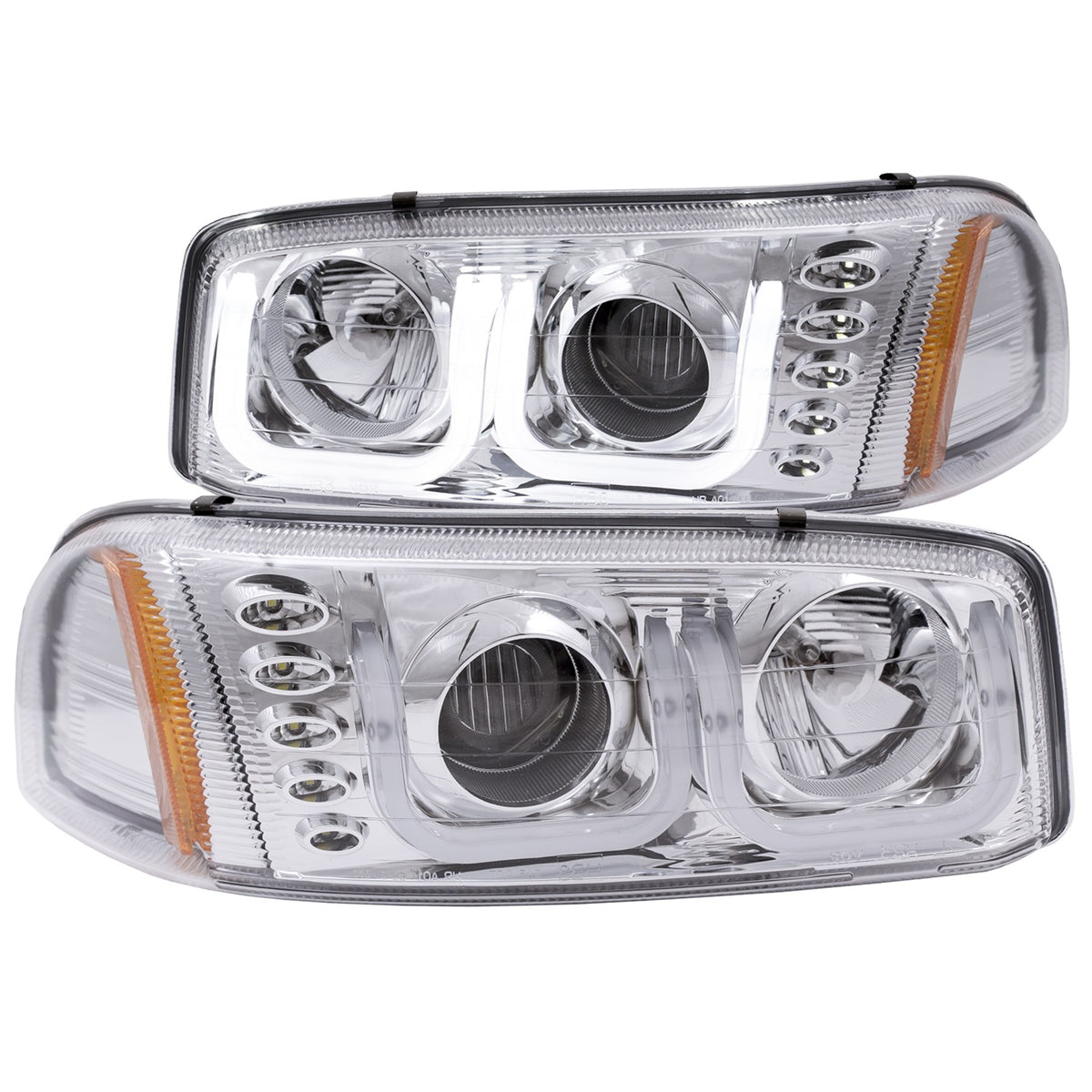 ANZO USA ZUKT_111304 Anzo ZUKT_111304 Projector Headlight Set Clear Lens Chrome