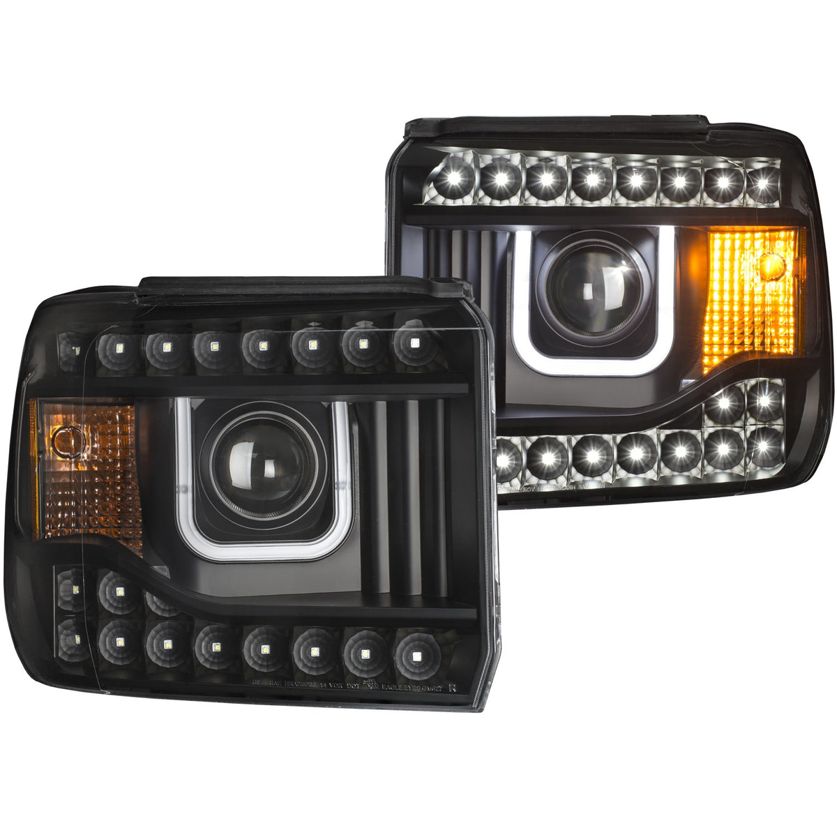 ANZO USA ZUKT_111316 Anzo ZUKT_111316 Projector Headlight Set Clear Lens Black Housing