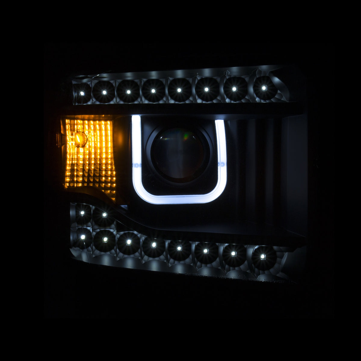 ANZO USA ZUKT_111316 Anzo ZUKT_111316 Projector Headlight Set Clear Lens Black Housing