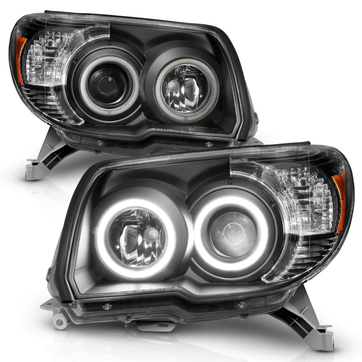 ANZO USA ZUKT_111320 Anzo ZUKT_111320 Projector Headlight Set Clear Lens Black Housing