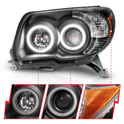 ANZO USA ZUKT_111320 Anzo ZUKT_111320 Projector Headlight Set Clear Lens Black Housing