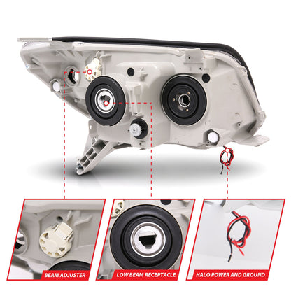 ANZO USA ZUKT_111320 Anzo ZUKT_111320 Projector Headlight Set Clear Lens Black Housing