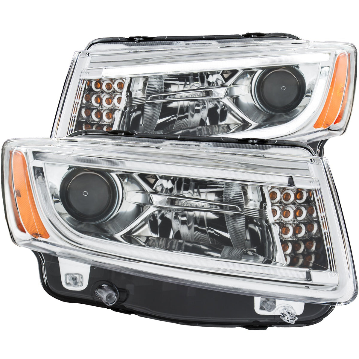 ANZO USA ZUKT_111328 Anzo ZUKT_111328 Projector Headlight Set Clear Lens Chrome