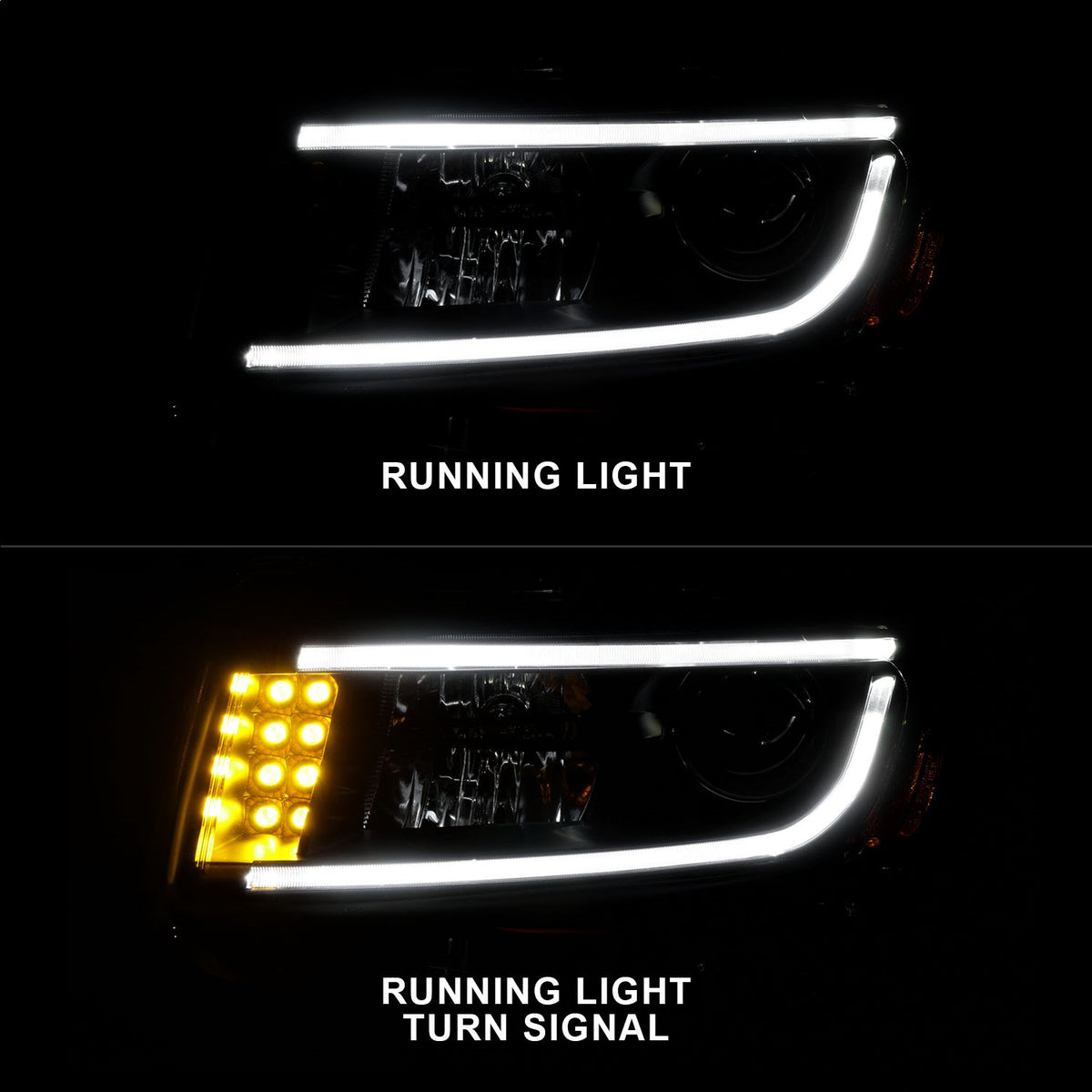 ANZO USA ZUKT_111329 Anzo ZUKT_111329 Projector Headlight Set Clear Lens Black Housing