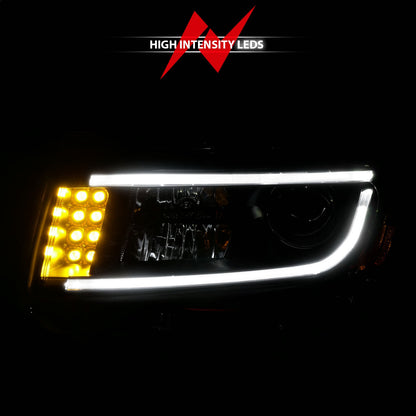 ANZO USA ZUKT_111329 Anzo ZUKT_111329 Projector Headlight Set Clear Lens Black Housing