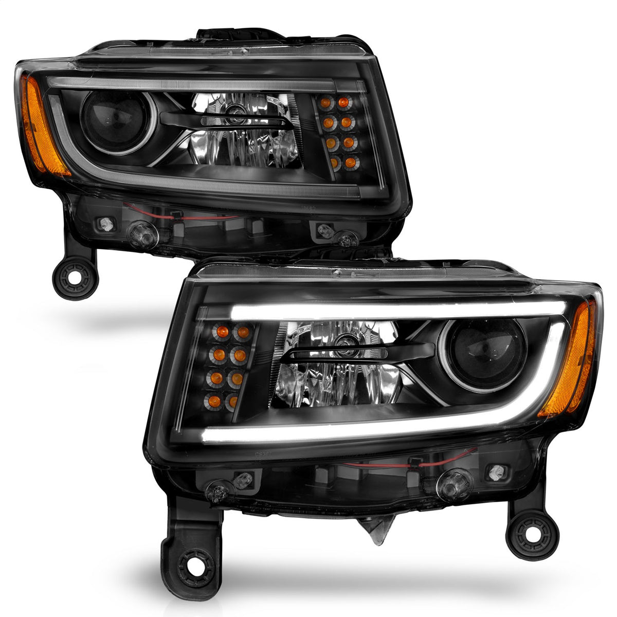 ANZO USA ZUKT_111329 Anzo ZUKT_111329 Projector Headlight Set Clear Lens Black Housing