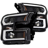 Anzo USA | Projector Headlight Set Amber Lens Black Housing Pair w/Plank Style Back | Fits F-150 | 111347