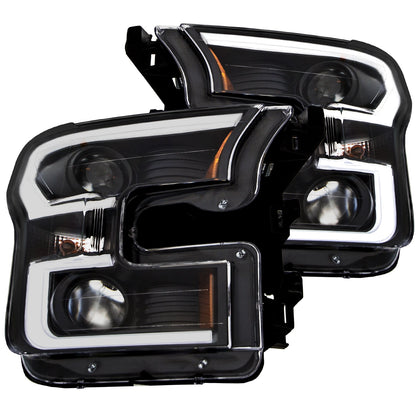 ANZO USA ZUKT_111347 Anzo ZUKT_111347 Projector Headlight Set Amber Lens Black Housing
