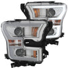 Anzo USA | Projector Headlight Set Amber Lens Chrome Housing Pair w/Plank Style Back | Fits F-150 | 111348