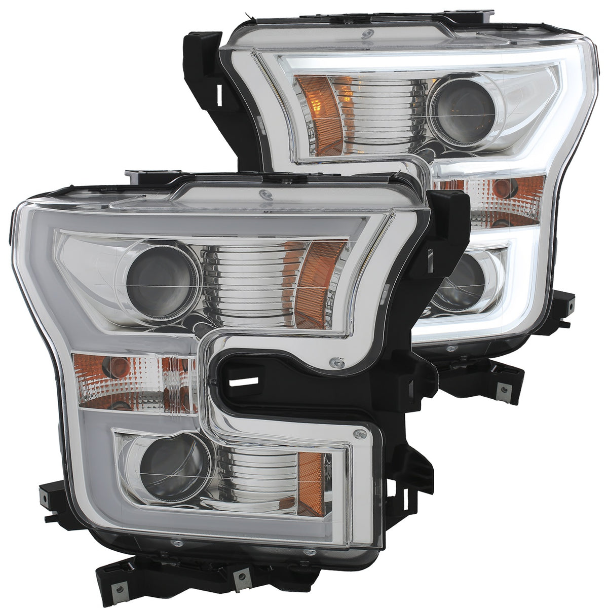 ANZO USA ZUKT_111348 Anzo ZUKT_111348 Projector Headlight Set Amber Lens Chrome