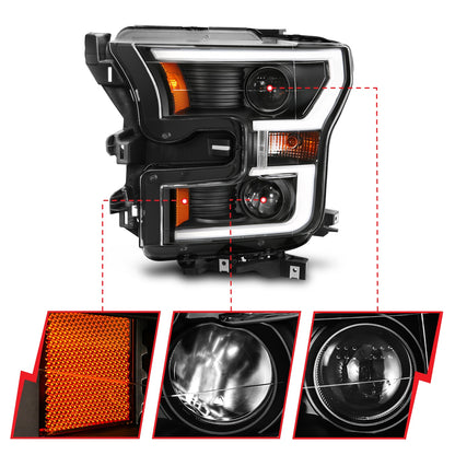 ANZO USA ZUKT_111357 Anzo ZUKT_111357 Projector Headlight Set Clear Lens
