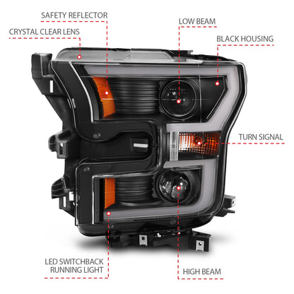 ANZO USA ZUKT_111357 Anzo ZUKT_111357 Projector Headlight Set Clear Lens