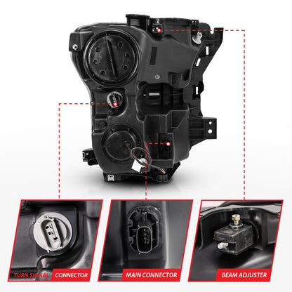 ANZO USA ZUKT_111357 Anzo ZUKT_111357 Projector Headlight Set Clear Lens