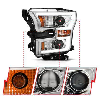 ANZO USA ZUKT_111358 Anzo ZUKT_111358 Projector Headlight Set Clear Lens