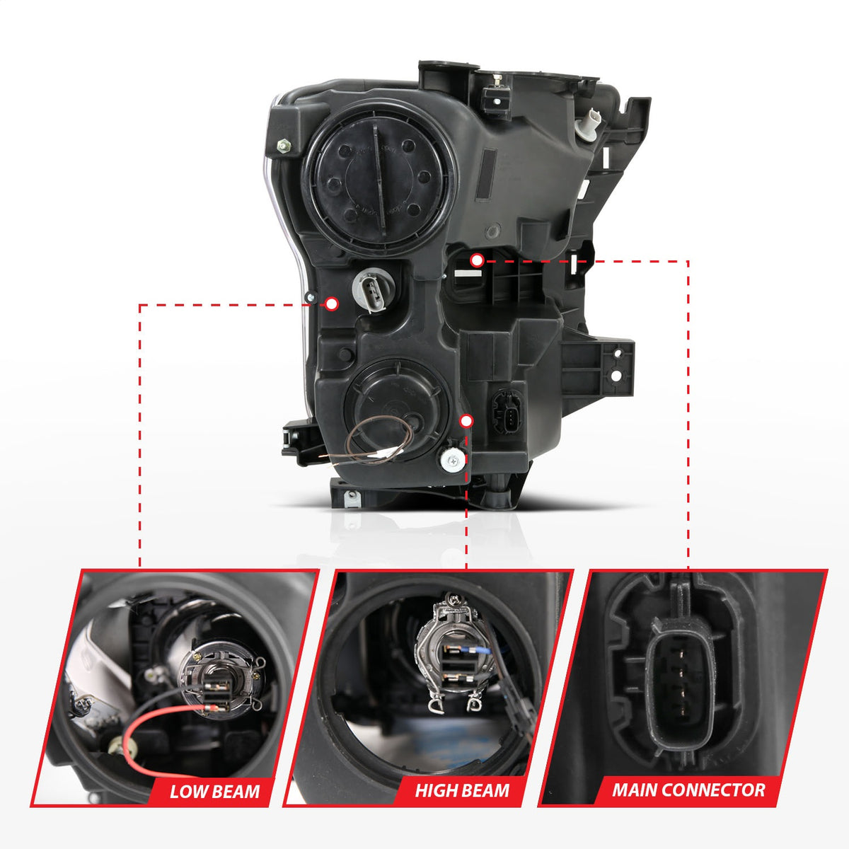 ANZO USA ZUKT_111358 Anzo ZUKT_111358 Projector Headlight Set Clear Lens