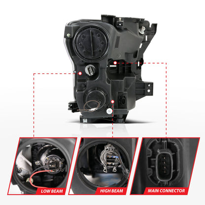 ANZO USA ZUKT_111358 Anzo ZUKT_111358 Projector Headlight Set Clear Lens