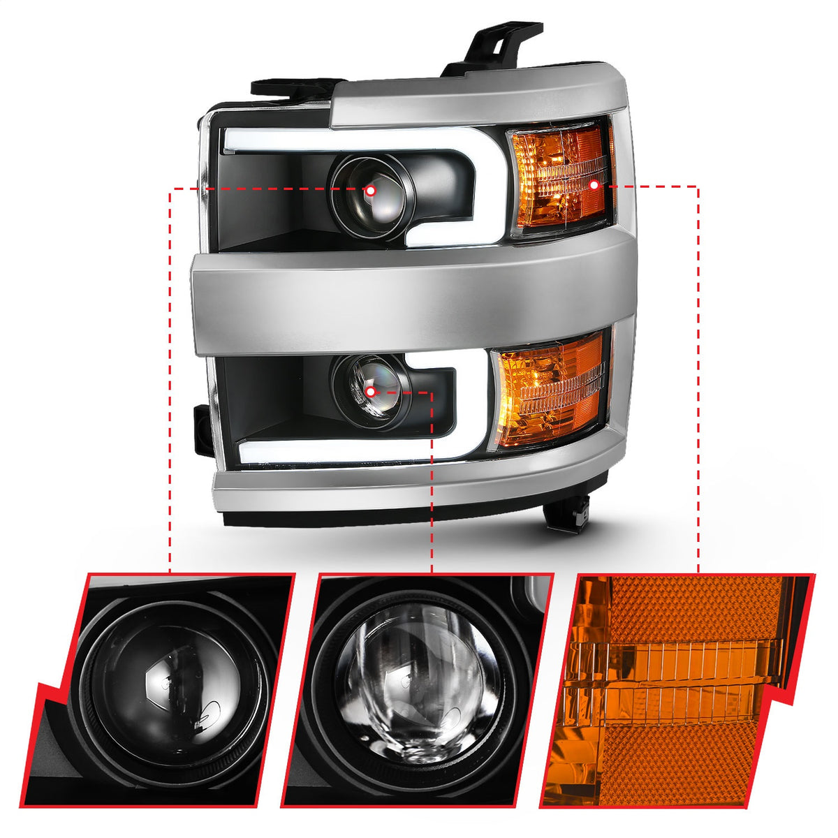 ANZO USA ZUKT_111359 Anzo ZUKT_111359 Projector Headlight Set
