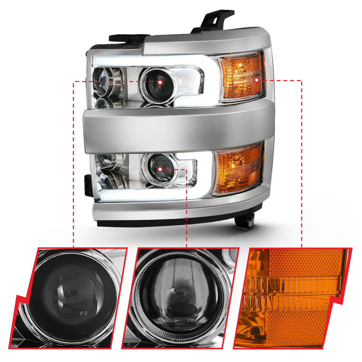 ANZO USA ZUKT_111360 Anzo ZUKT_111360 Projector Headlight Set